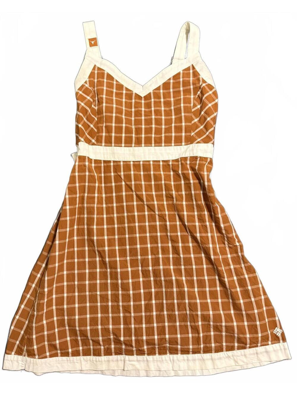 Texas Longhorns Columbia Sportswear Burnt Orange Plaid Sleeveless Dress Size M - Picture 2 of 5